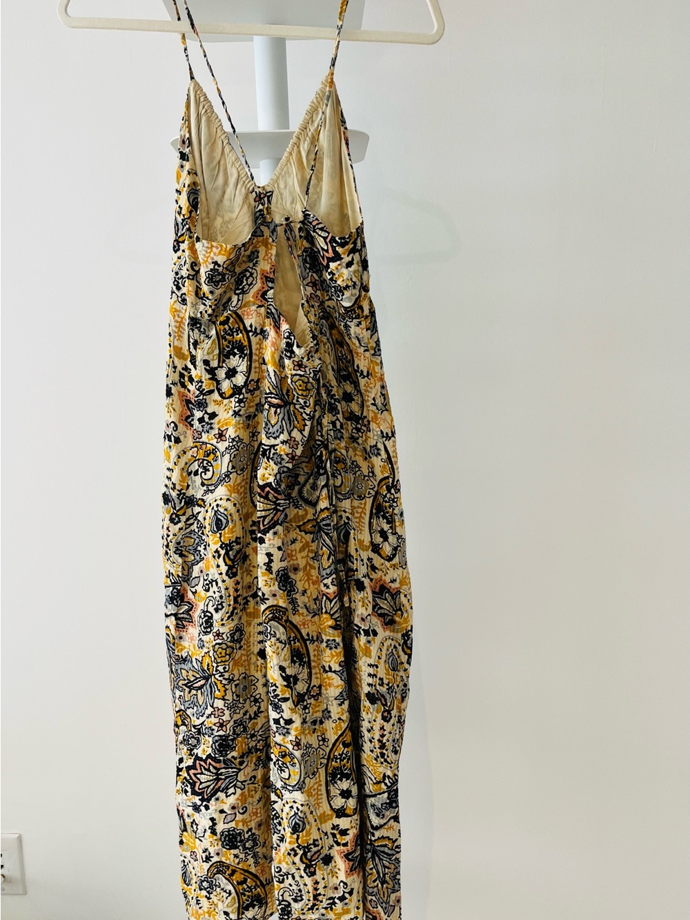 ba&sh Yellow Paisley Spaghetti-Strap Maxi Dress bash - Picture 4 of 4